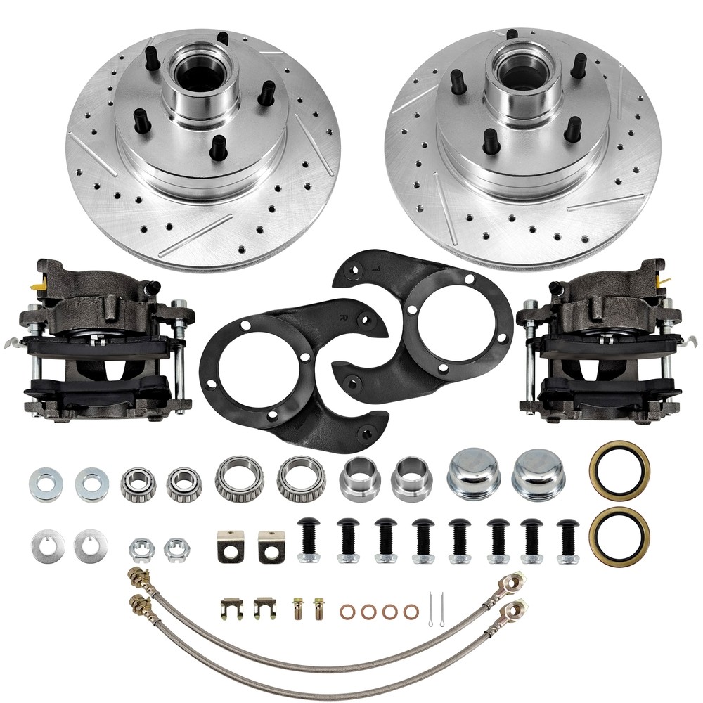 Disc Brake Kit, 5 on 4-3/4 Bolt Pattern, Metric Caliper, for 1937-1948 Spindles
