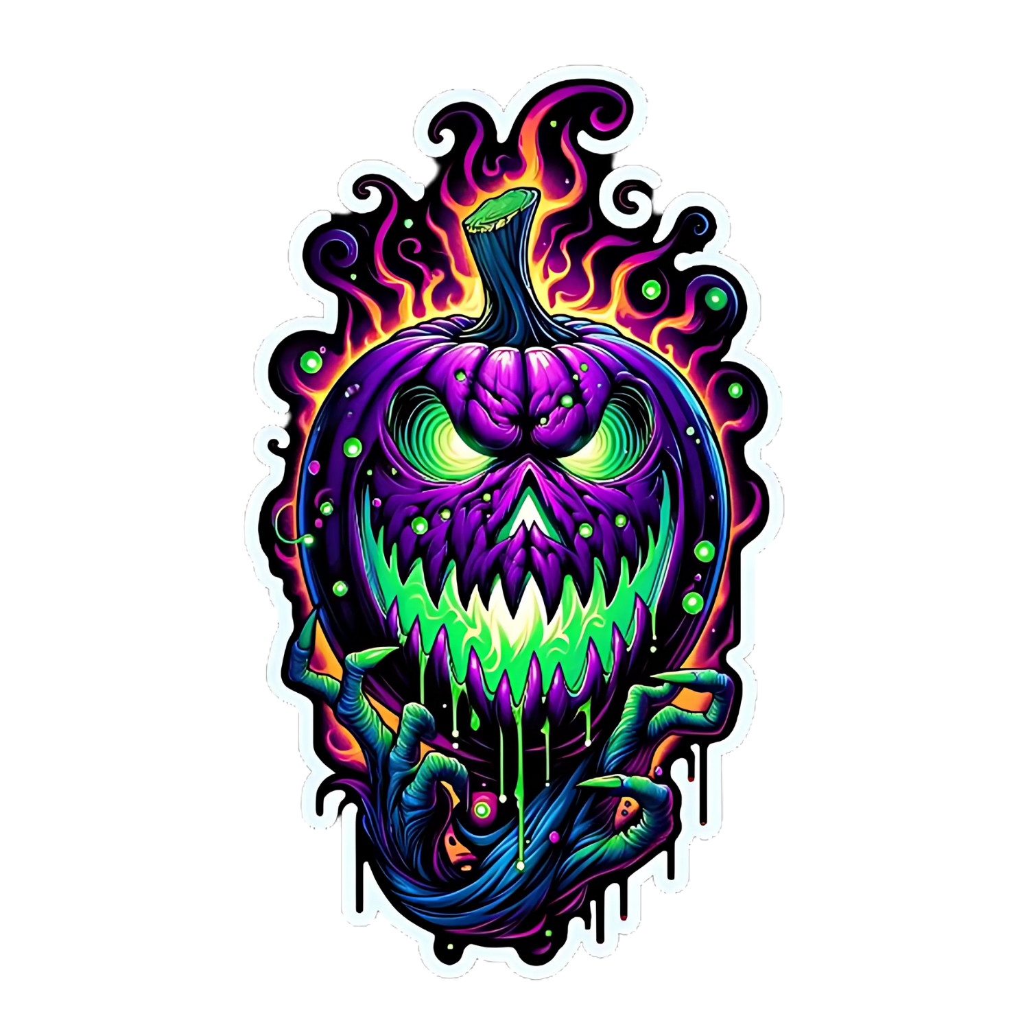 Halloween Sticker (3 Inch) Street Art Urban Edgy Hip Hop Grunge Bold Color