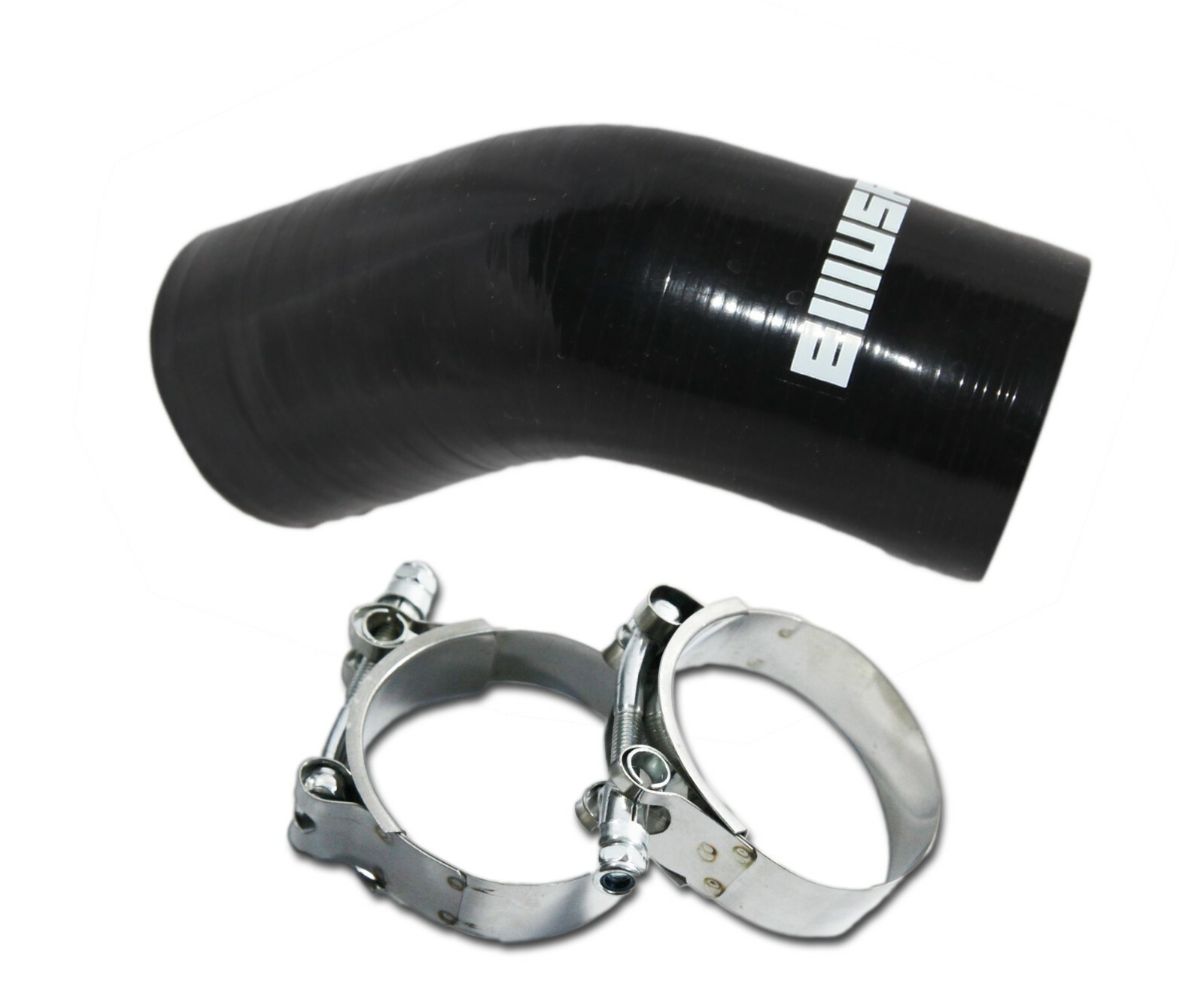 BLACK 5 setx 2.0″ID Universal 45 Degree Elbow Silicone Hose Turbo Pipe+SS Clamps