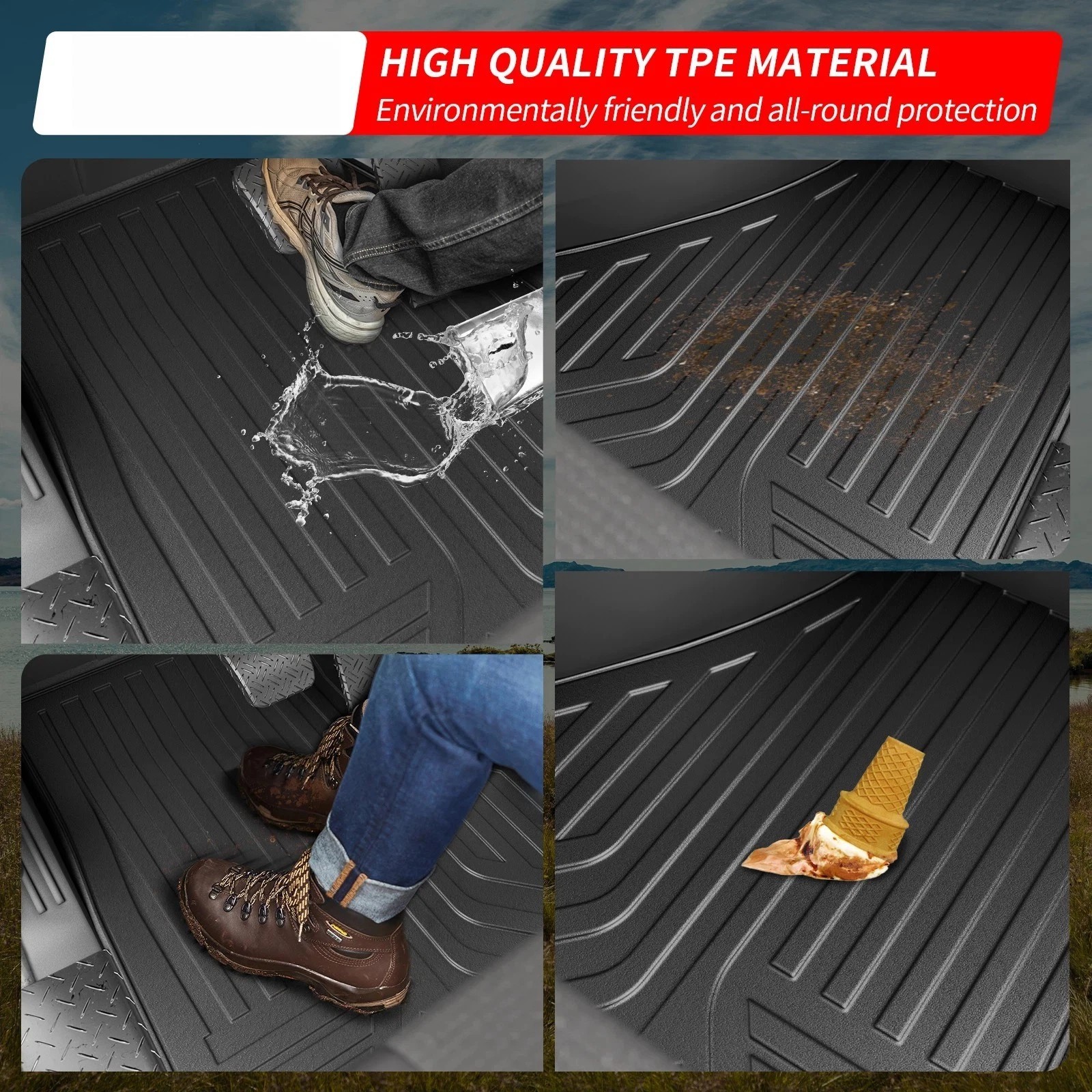 Floor Mats TPE Fit Freightliner Cascadia 2018-2026 All Weather Truck Accessories