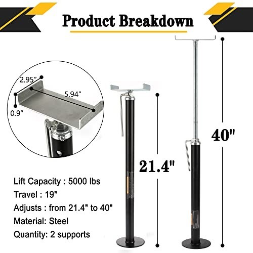 RV Slide Out Support Stabilizer Jacks – Heavy Duty Camper Accessories, 5000 Lbs,