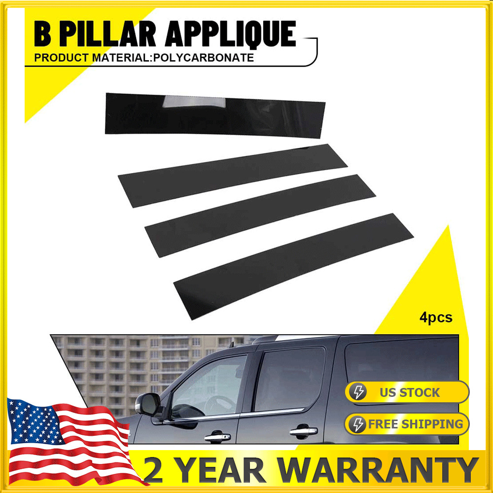 Gloss Black Pillar Posts for Cadillac Escalade 07-14 Trim Door Piano Cover 4pcs