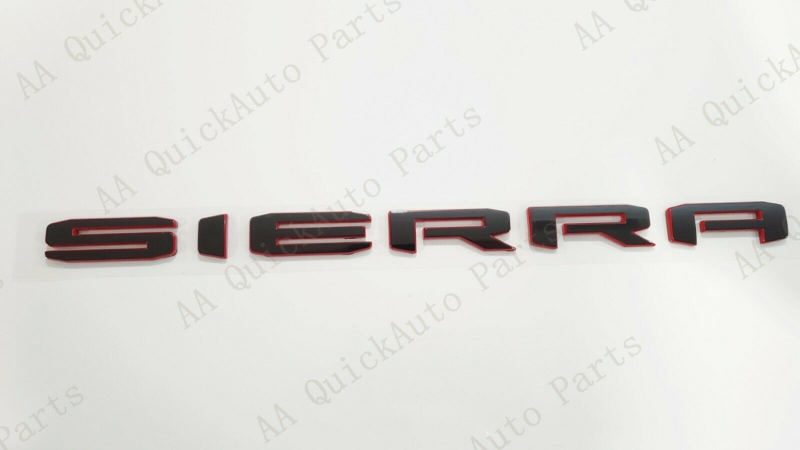 Fits 2019-2026 Sierra 1500 Rear Tailgate Door Emblem Nameplate Black Red 1Pc