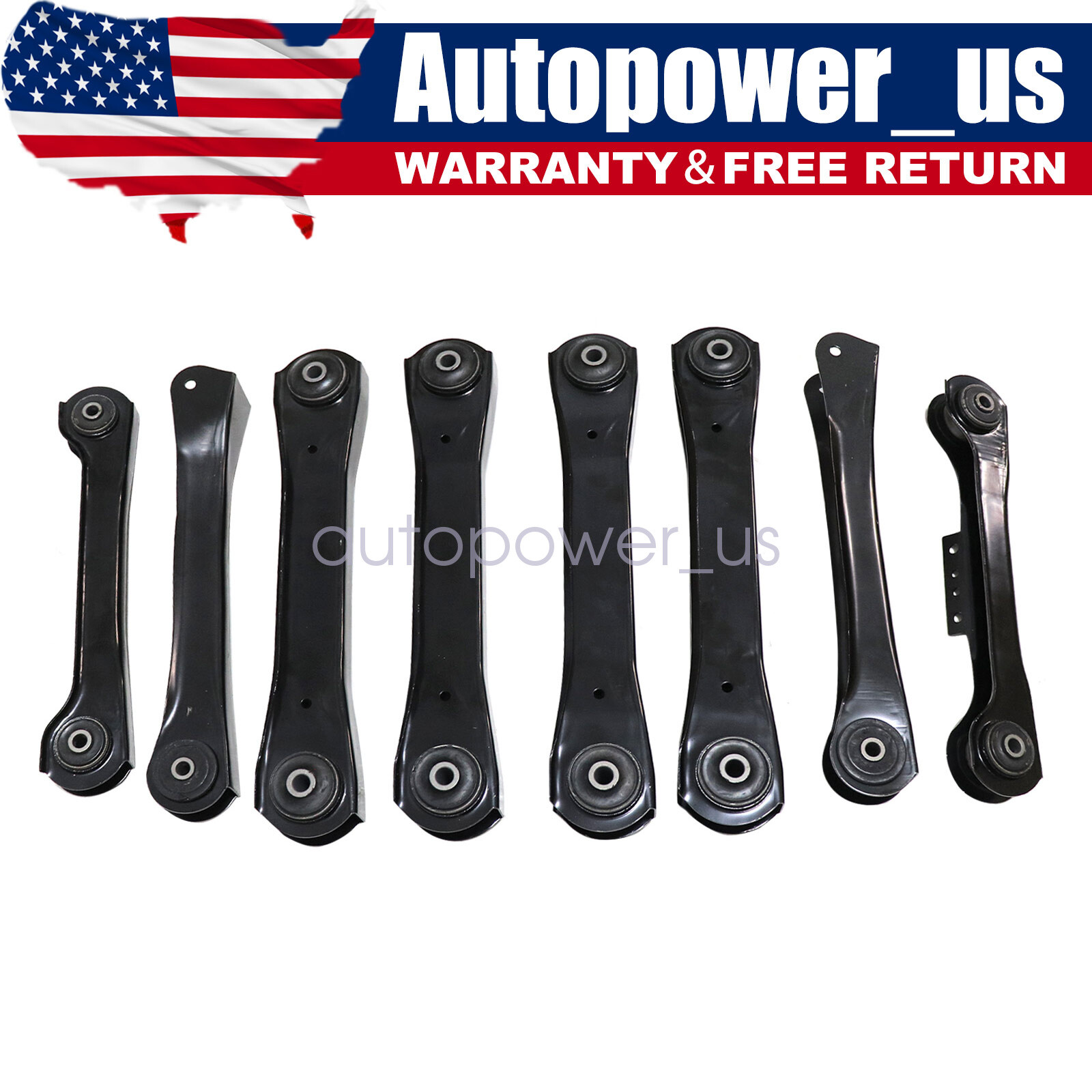 8Pcs Front & Rear Lower & Upper Control Arms For Jeep TJ Wrangler 1997-2006