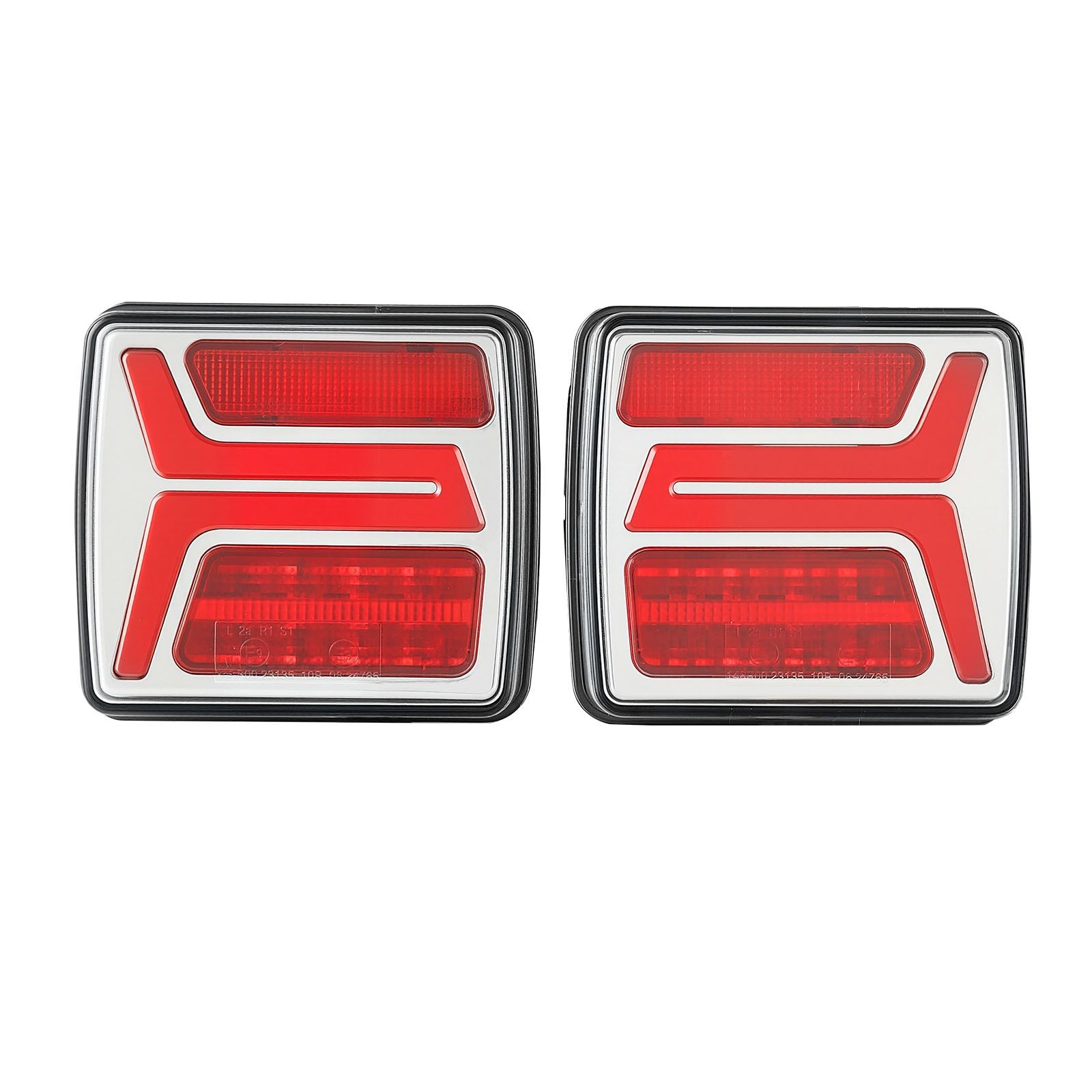2PCS Square Magnetic LED Trailer Tail Light Kit 12V IP67 Waterproof 24ft Cable