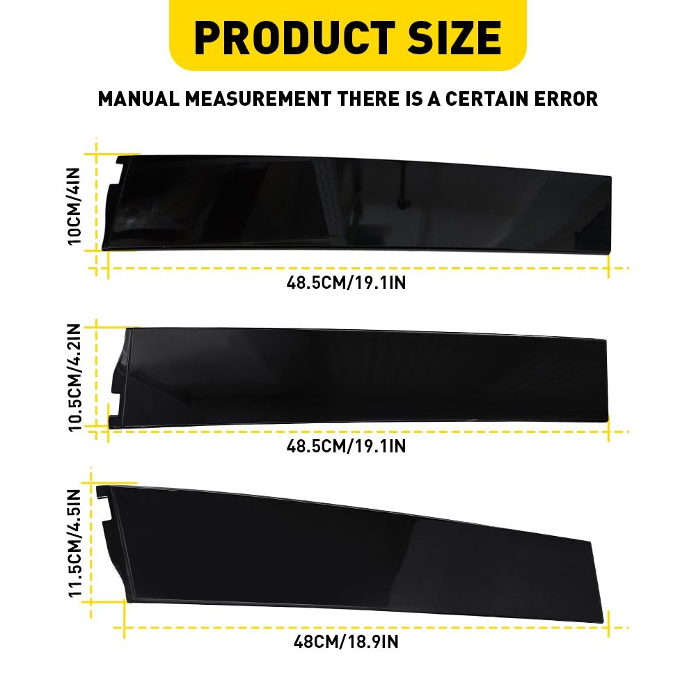 Gloss Black Window B Pillar Posts Trim Cover For Chevy Tahoe GMC Yukon 2015-2020