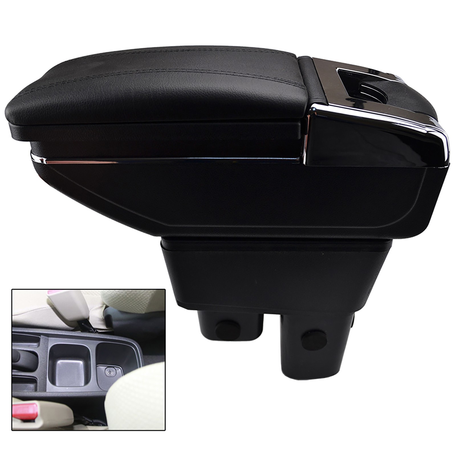 Car Central Console Armrest Box PU Leather For Honda Fit / Jazz 2009-2013 (GE)