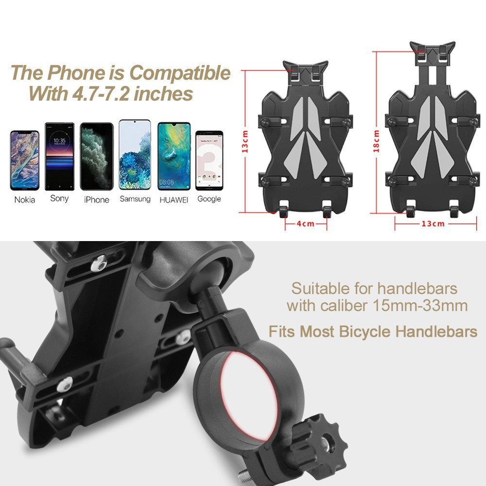 Universal Shockproof Phone Holder Mount 360 Rotation for Bike Motorcycle Scooter