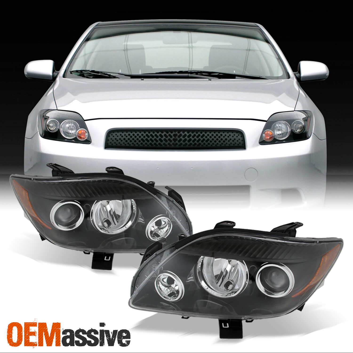 Fits 2008 2009 2010 Scion TC Coupe Projector Headlights Replacement LH+RH 08-10