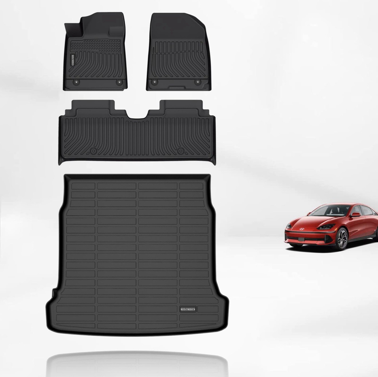 KELSEECS All Weather Floor Mats& Cargo Liner Custom for 2023 Hyundai loniq 6