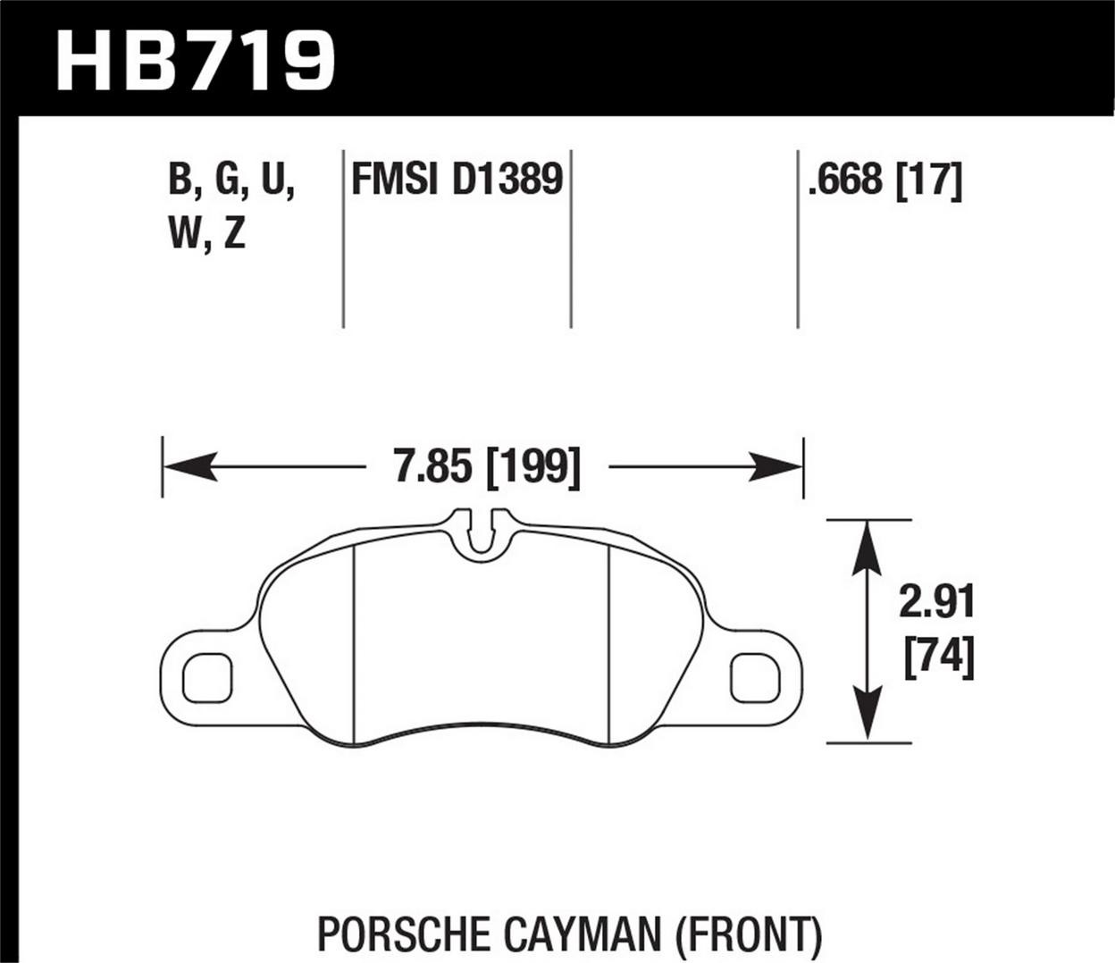 Front Disc Brake Pad Set FOR 2016 Porsche 911 Carrera Black Edition 3.4L H6 GAS