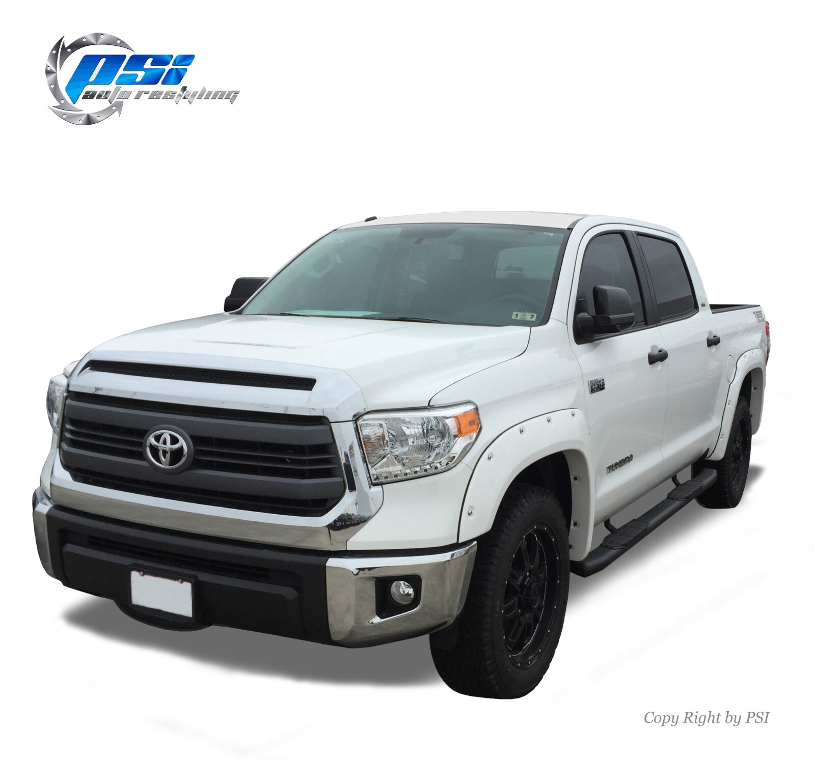 Pocket Rivet Style Fender Flares Fits Toyota Tundra 2014-2021 Paintable Finish