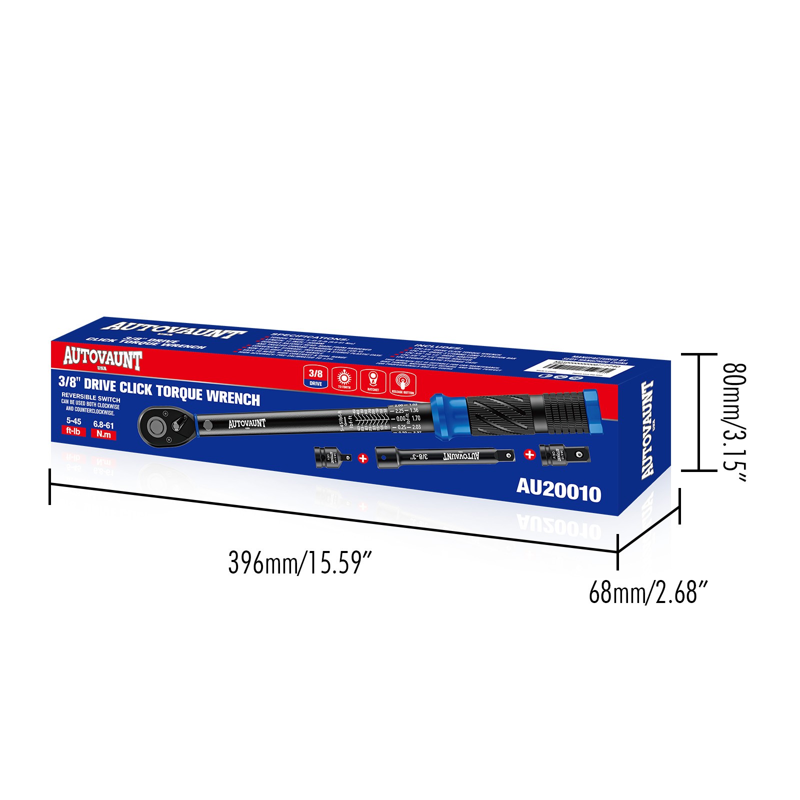 3/8″ Torque Wrench Snap Socket Professional Drive Click Type Ratcheting