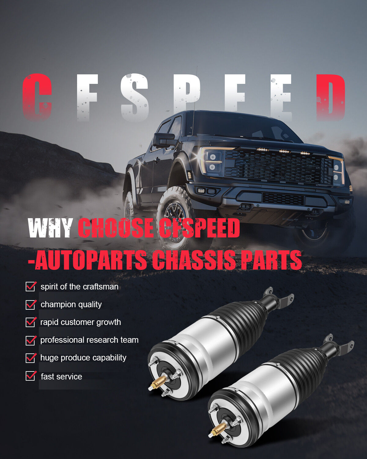 Front L+R Pair Suspension Shock Struts For Dodge Ram Pickup Ram 1500
