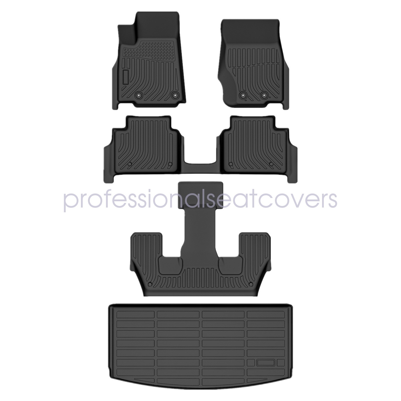 For 2021-2025 Jeep Grand Cherokee L TPE Floor Mats+Trunk Cargo Liner All Weather