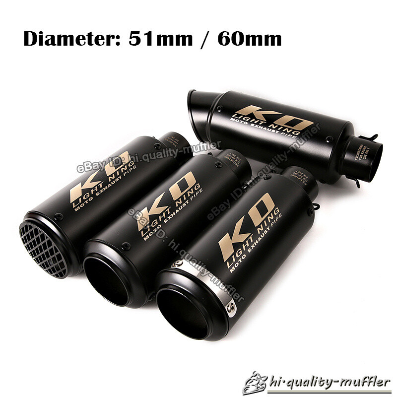 51mm / 60mm Universal Motorcycle Exhaust Muffler Pipe With DB Killer Silencer