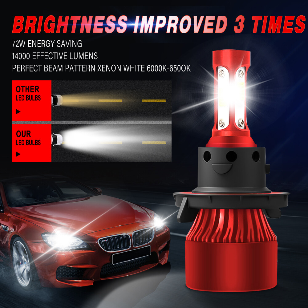 2X H13 9008 Super Bright LED Headlight Bulbs Kit 660000LM 6000K White Hi-Lo Beam