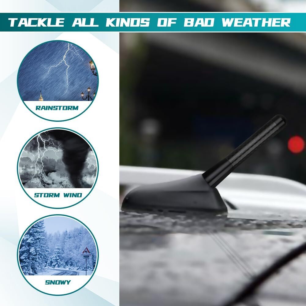For Jeep Wrangler TJ JK JL JKU Rubicon Sahara 3″ Antenna Aerial Stubby Bee Sting
