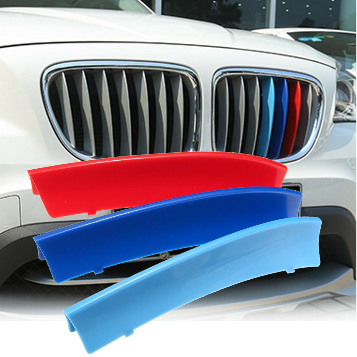 Front Grille Grill Cover Strips Clip Trim For BMW X1 E84 Accessories 2010-2015