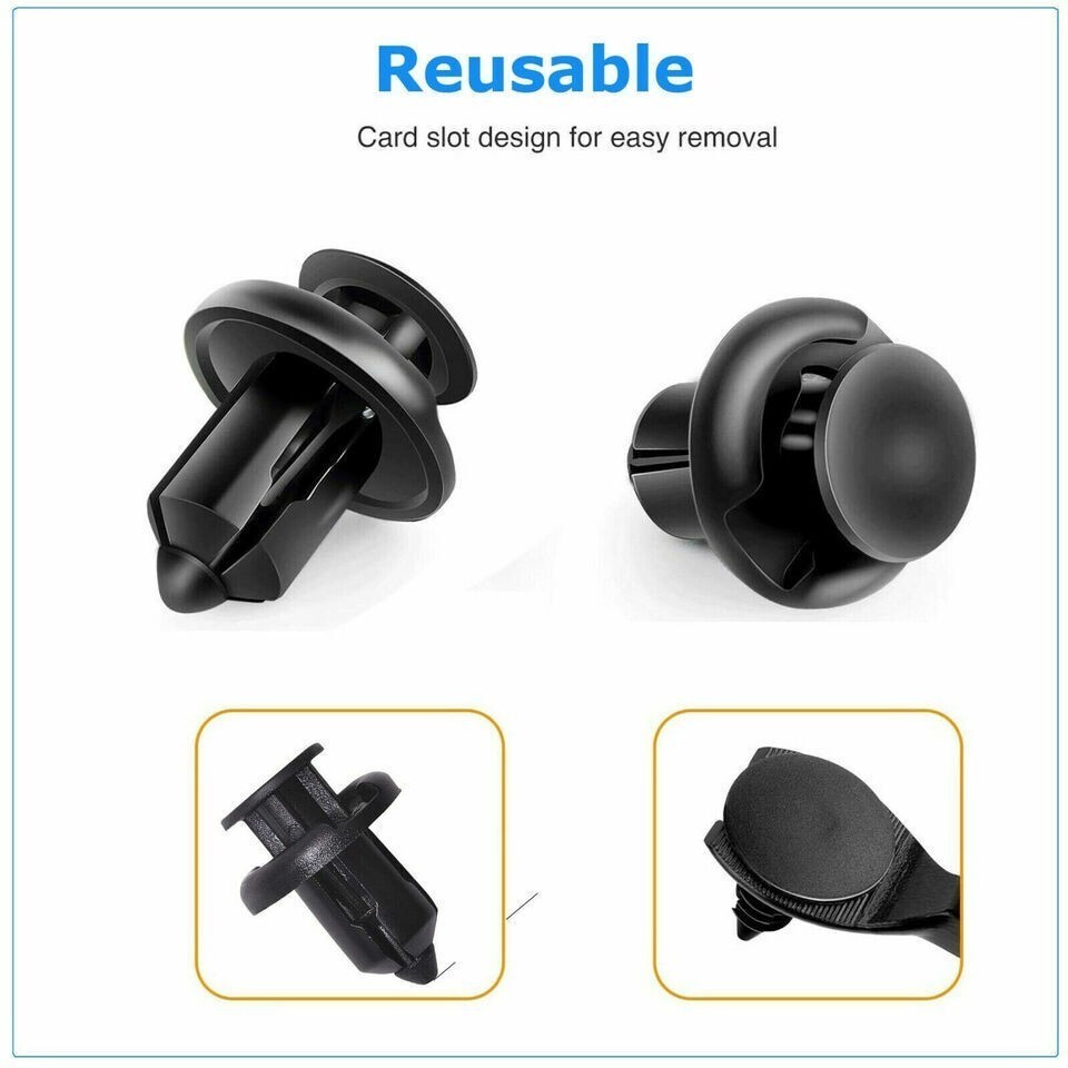 100Pcs Bumper Clips 10mm Hood Fender Push Rivets Retainer Fasteners For Honda