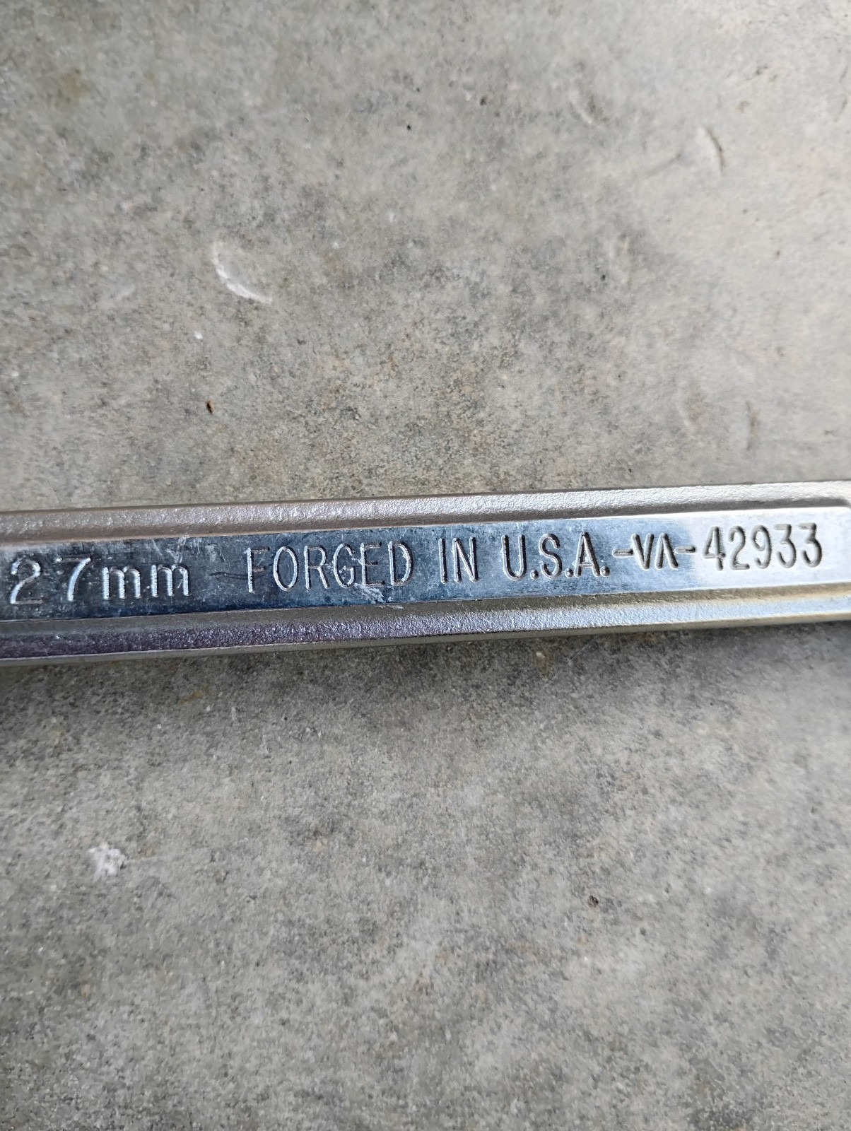 Craftsman Metric MM Combination Wrench 42933 USA 12pt, 27mm