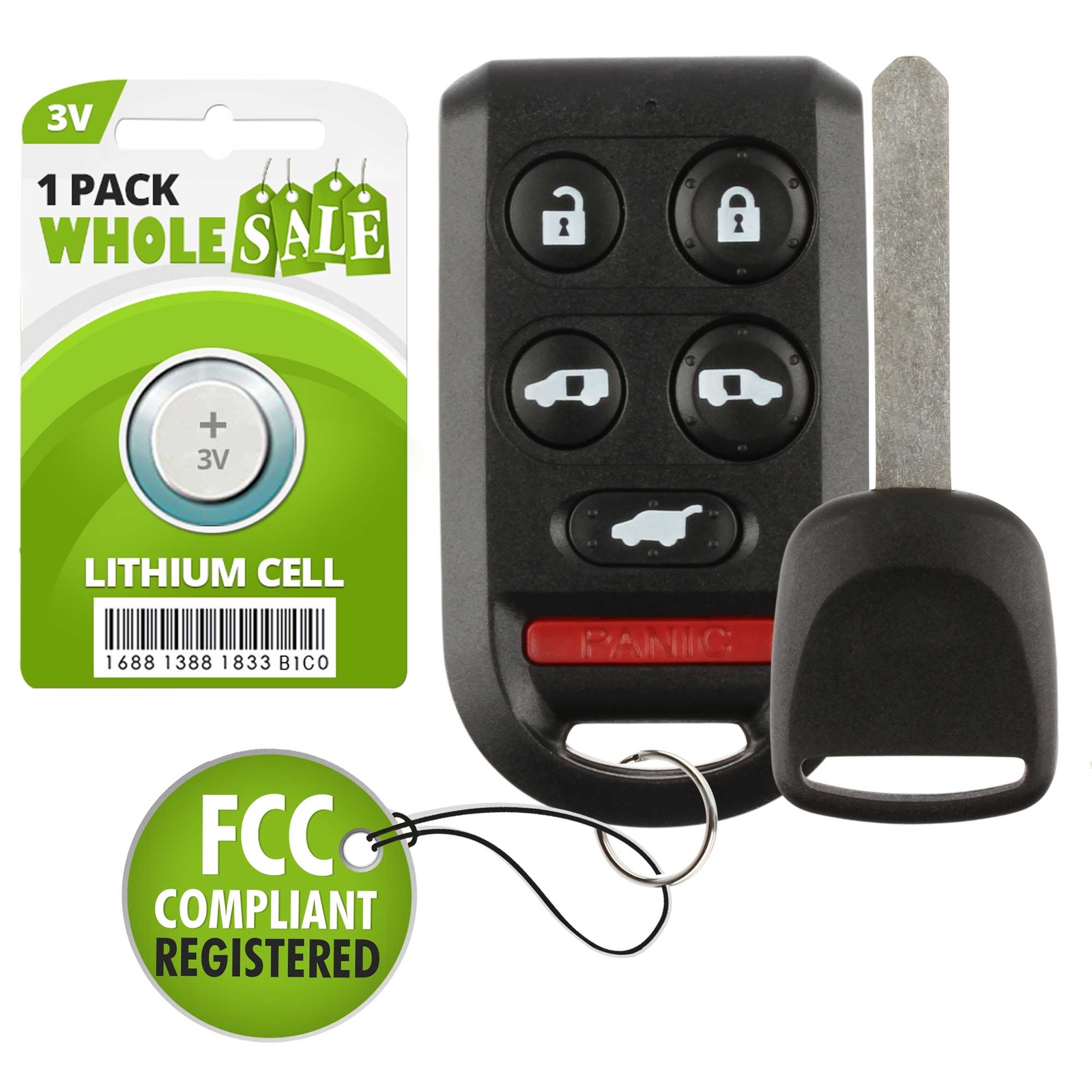 Replacement For 2005 2006 2007 2008 2009 2010 Honda Odyssey Key + Fob Remote