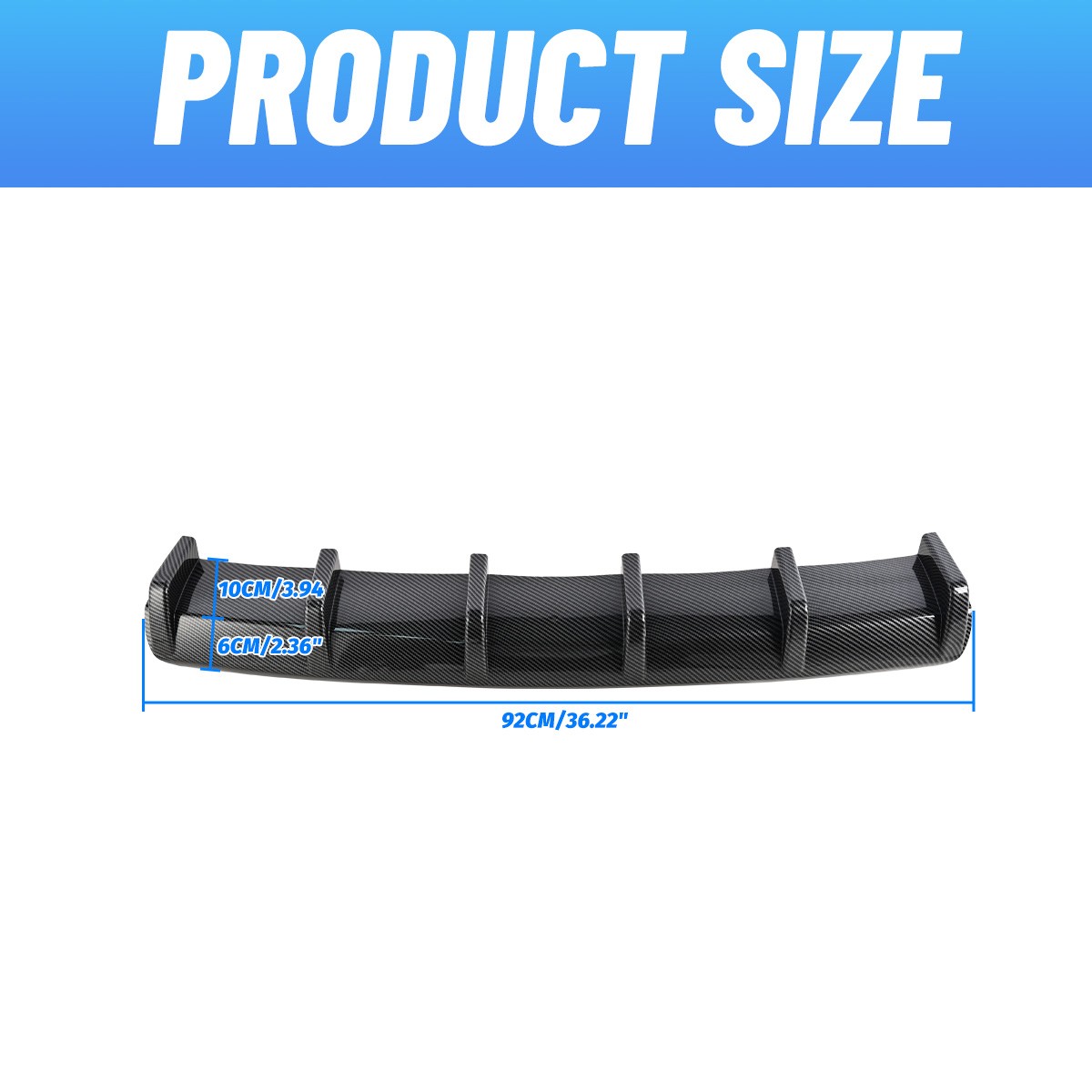 For Mazda CX-30 CX-5 CX-50 CX-9 Carbon Fiber Rear Bumper Lip Diffuser 6-Fins