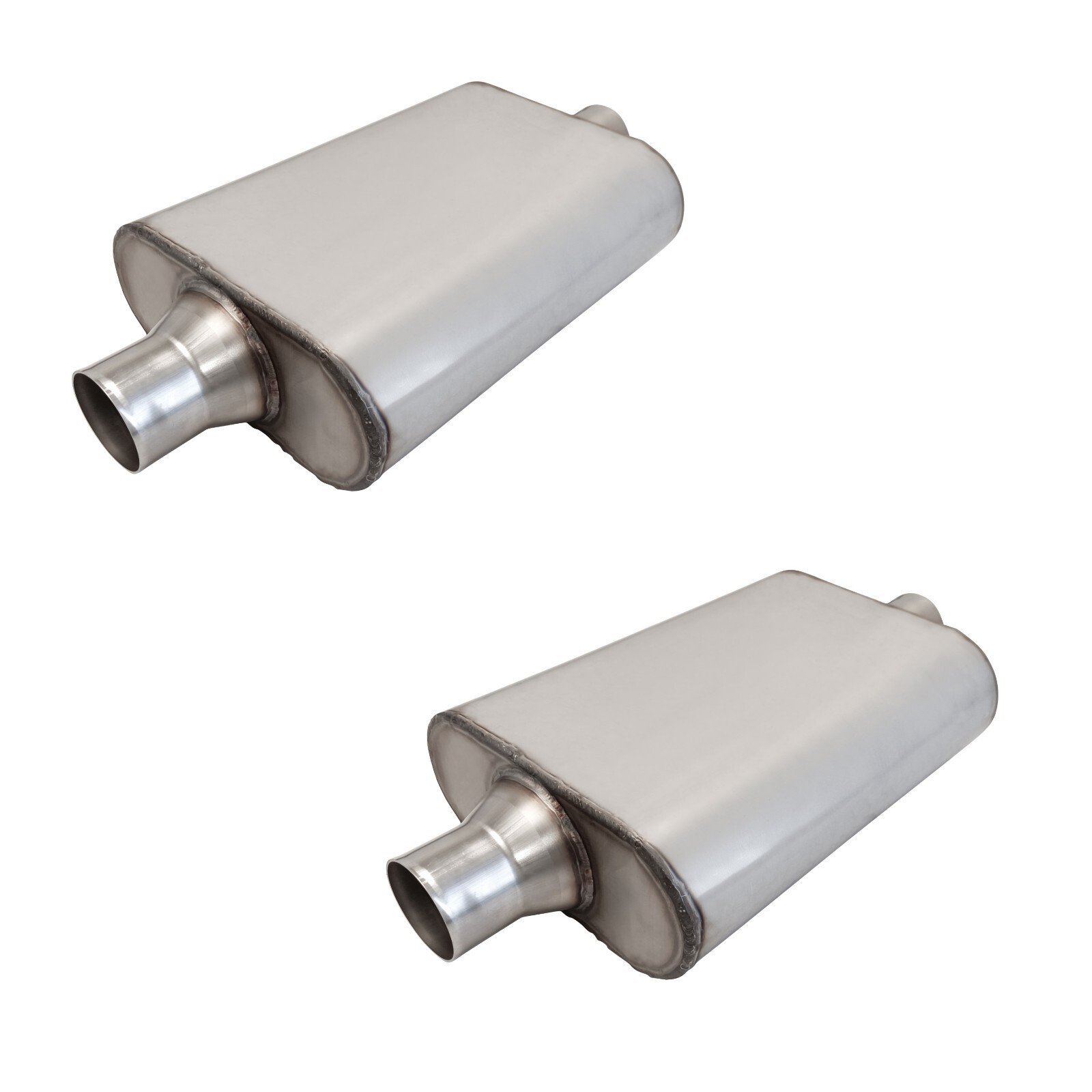 Muffler 2.25″ Center In / 2.25″ Center Out Moderate Sound Original Color – 2 Pcs