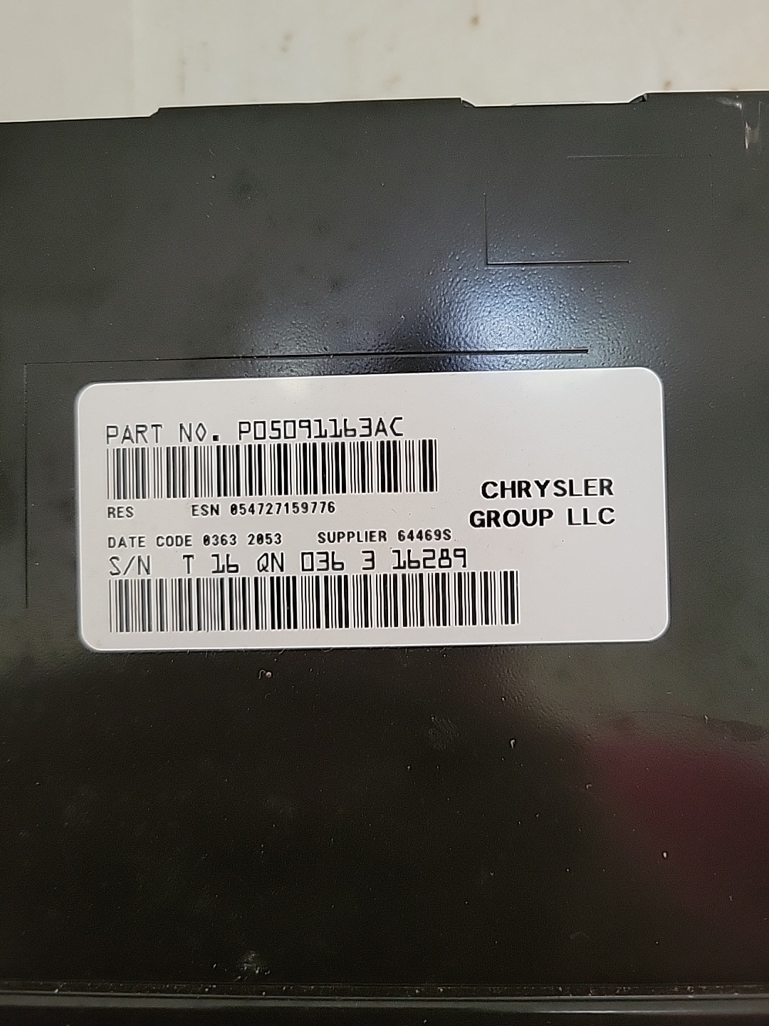 Untested Chrysler Group LLC P05091163AC As-Is Possible Parts Only. Please Read