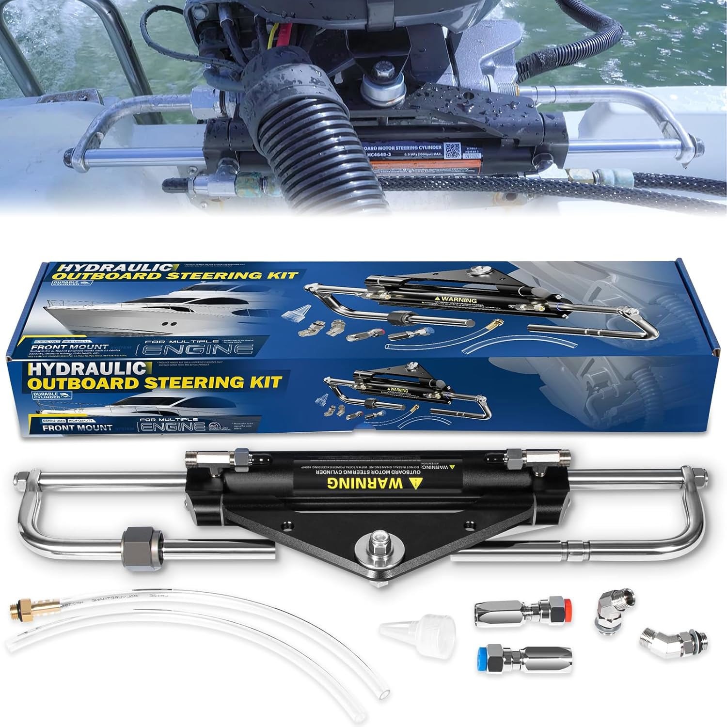 150HP Hydraulic Outboard Steering Cylinder Kit for Seastar HC4645H,for Yamaha