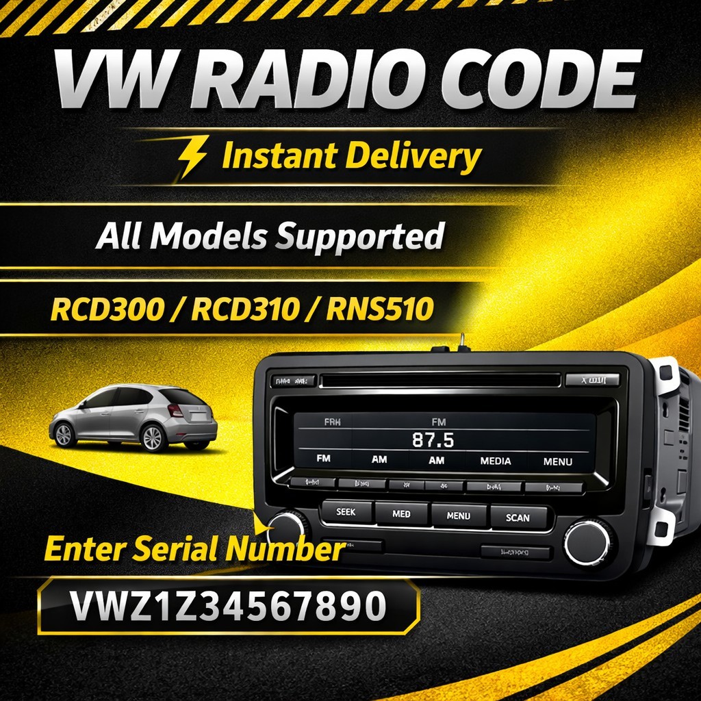 ✅ VW Volkswagen Radio Code Unlock | Pin RCD RNS | Fast Digital Service