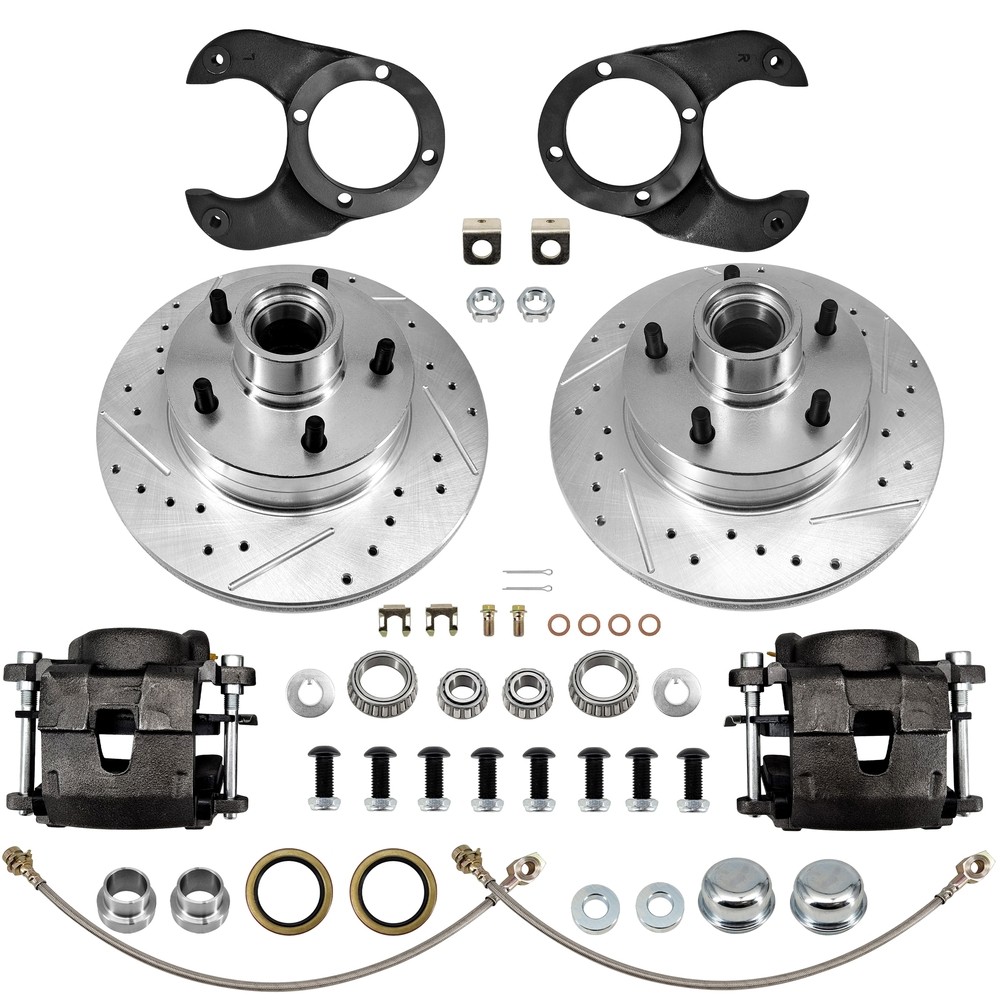 Disc Brake Kit, 5 on 4-3/4 Bolt Pattern, Metric Caliper, for 1937-1948 Spindles