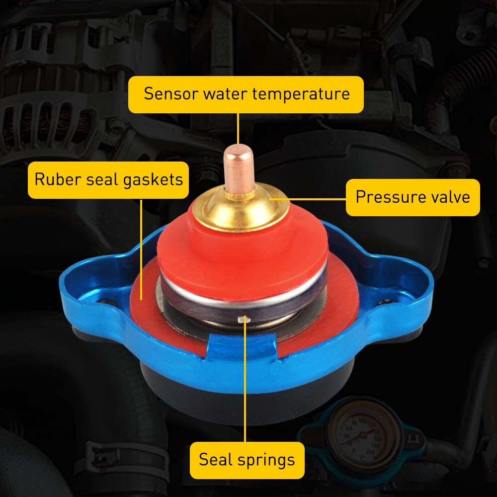 1.1 Bar Thermostatic Radiator Cap 13 PSI Pressure Rating with Temperature Gauge