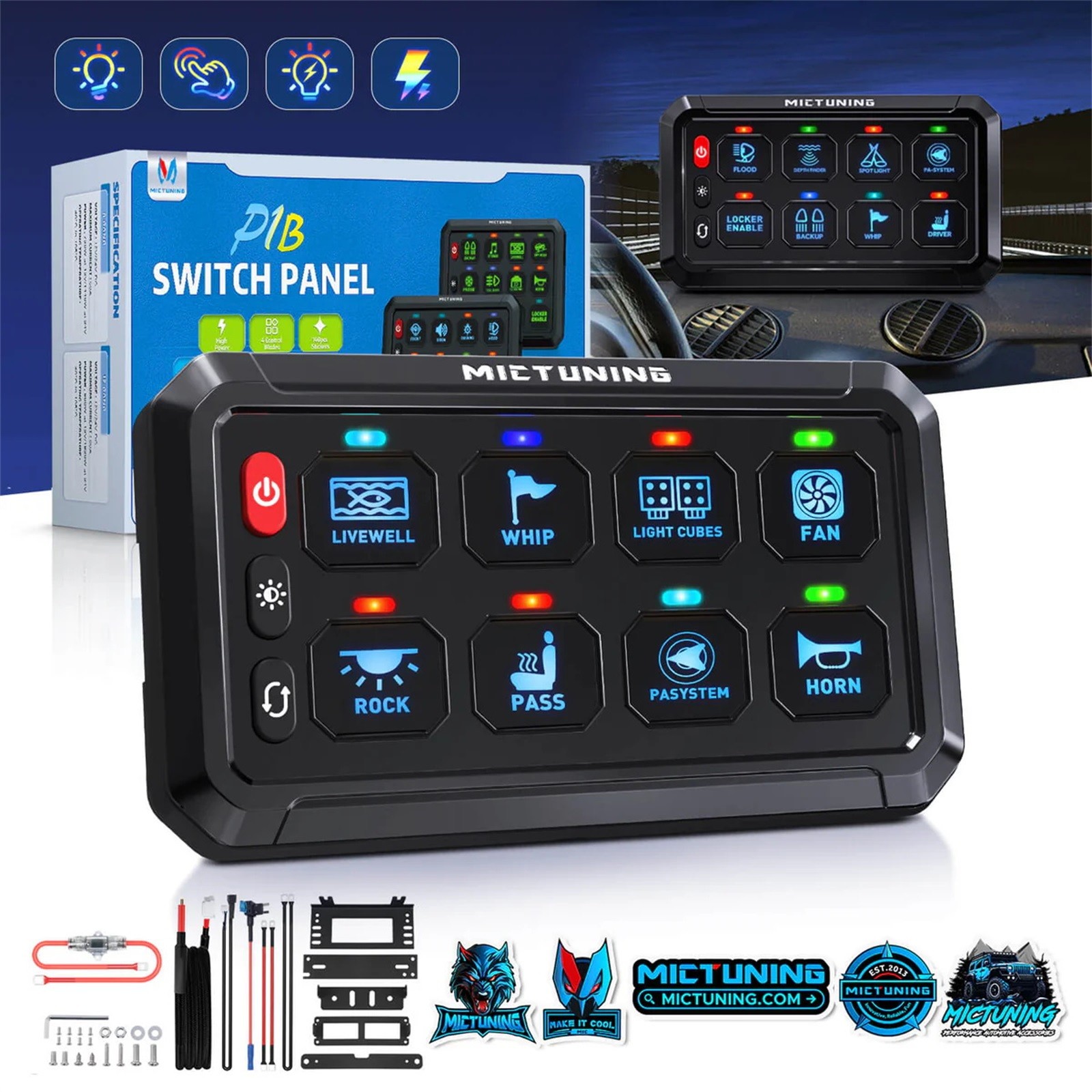 8 Gang Switch Panel,Universal Circuit Control Relay System Box 2 Years Warranty