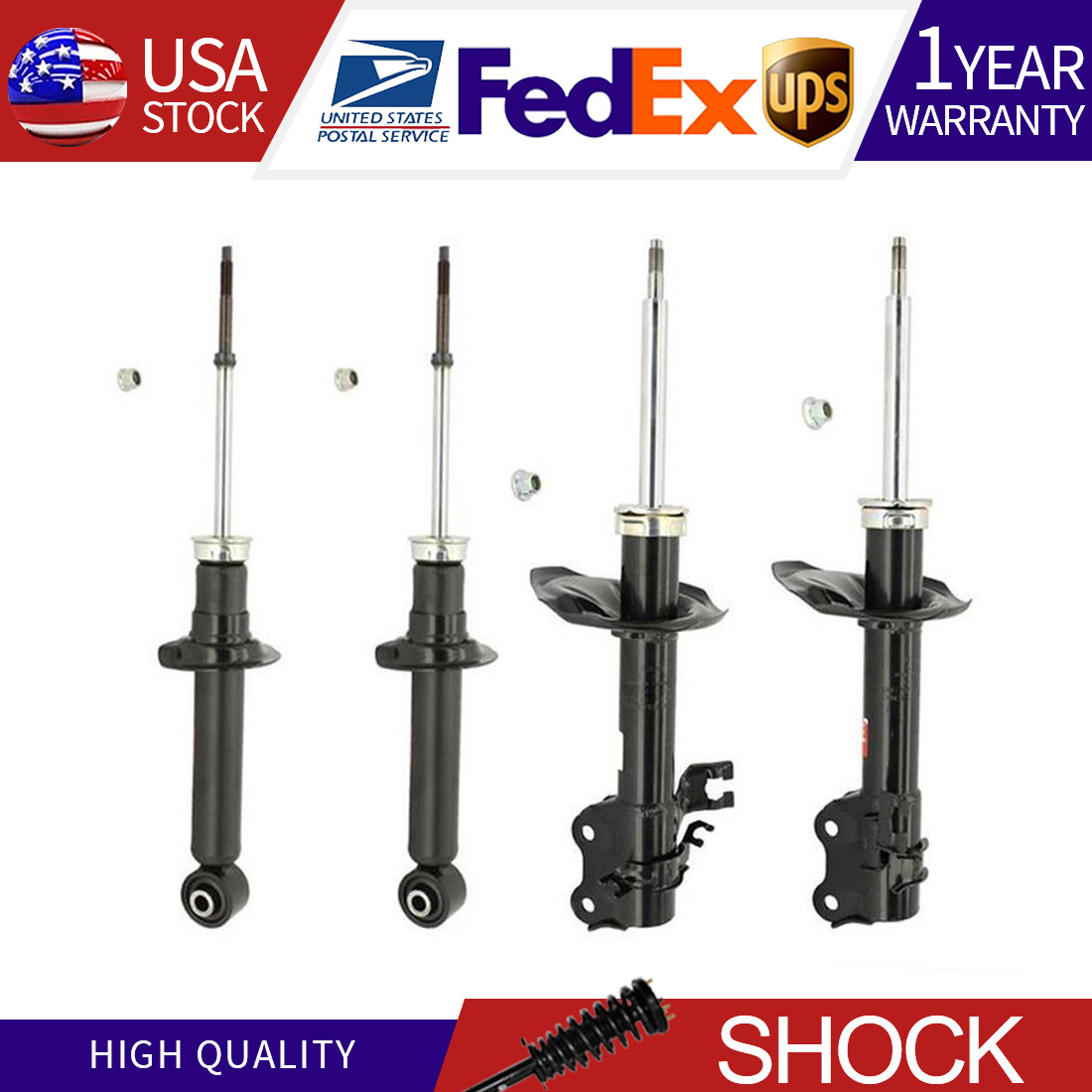 KYB Excel-G Shocks Struts Front & Rear for 02-06 Nissan Sentra Sedan B15 Exc SER