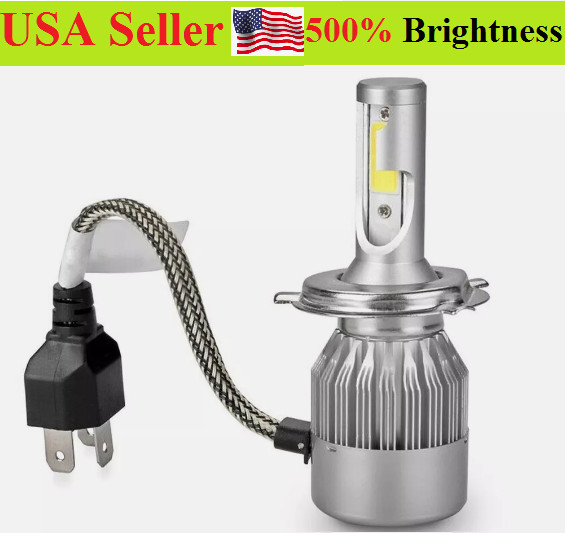 2PCS COB H4/9003 LED Headlight Bulbs High Low Beam Conversion Kit 6500K White