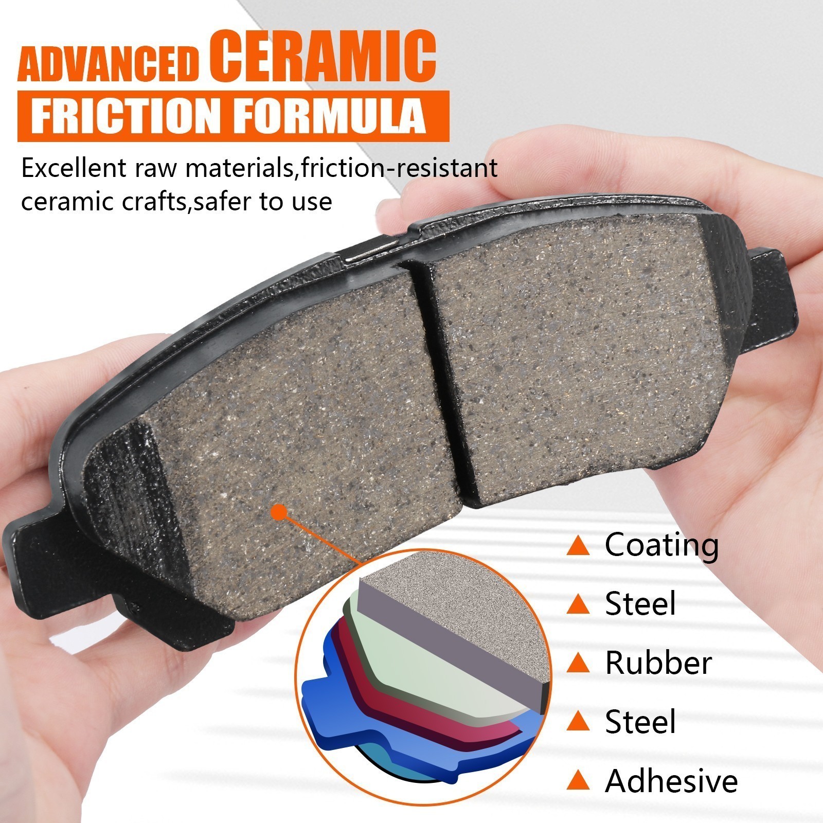 Durable Rear Ceramic Brake Pads Compatible with 2008–2014 Highlander