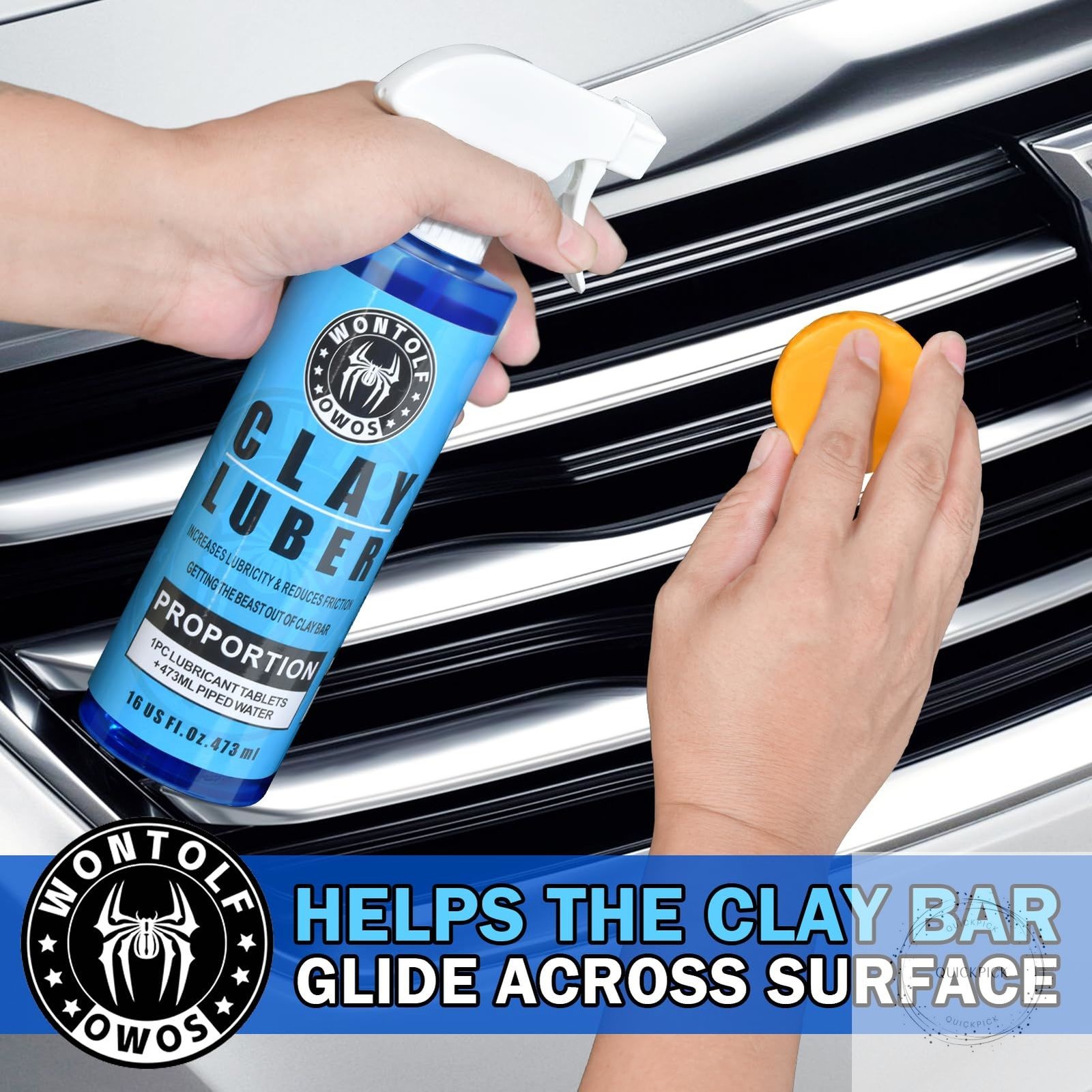 Car Clay Bars Auto Detailing and Clay Luber Synthetic Lubricant Kit, 4 Clay Bars