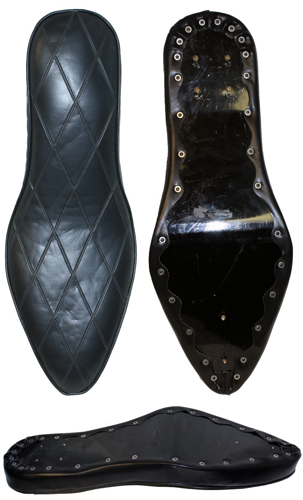 Superior Dixie Universal Diamond Contour Motorcycle Seat: 25″ L x 9″ W x 3″ T