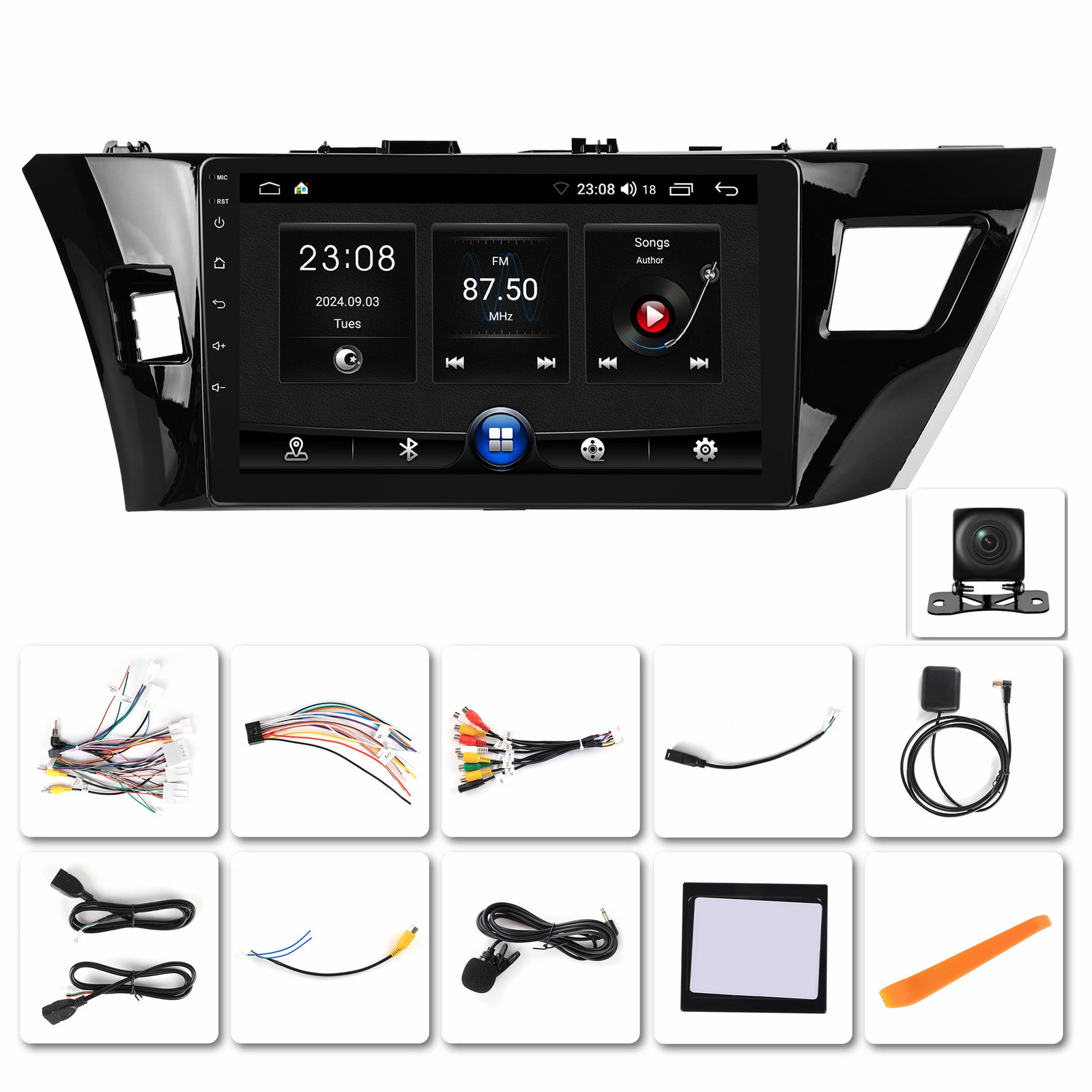 For Toyota Corolla 2014-2016 Car Radio Stereo CarPlay Android Auto GPS Navi 64G