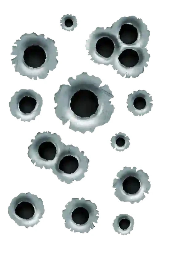 Realistic Bullet Holes Sticker Sheets 2 Sets of Assorted Bullet Holes Stickers