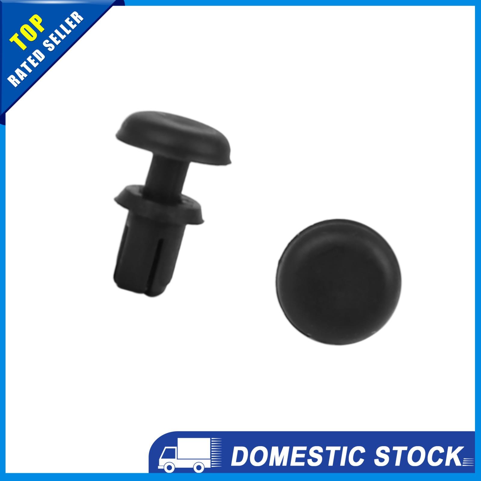 Universal Car 4mm Black Plastic Rivets Push Type Panel Fastener Clip Pack of 30