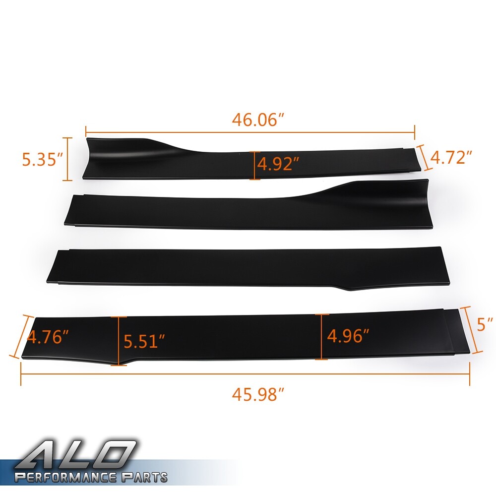 4pcs Universal Car Side Skirt Extension Rocker Panel Splitter Lip For Most Car