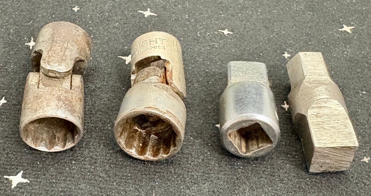 Vtg. Wright Socket Adapters Lot Of 4 2 Are Swivel Various Sizes & Brands