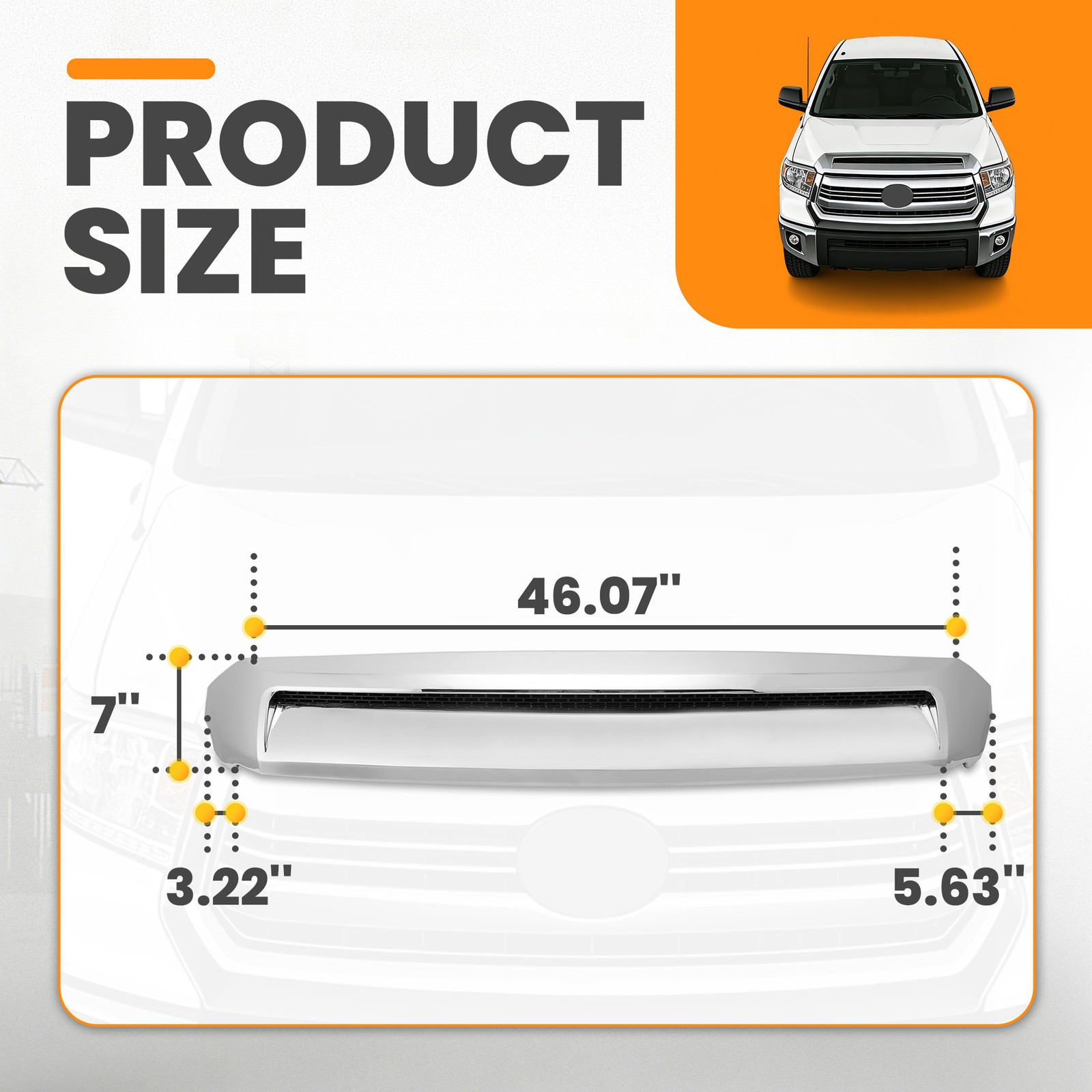 Front Upper Hood Bulge Molding Grille Trim For Toyota Tundra 2014 15 2016-2021