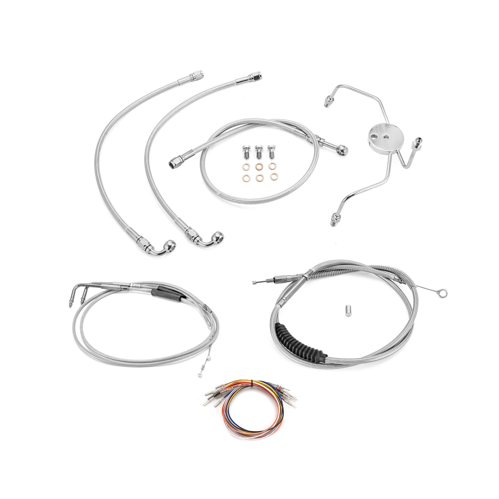 Chrome Extended Handlebar Cable Kit For Harley Touring 1999-2007 12″-14″ Bar