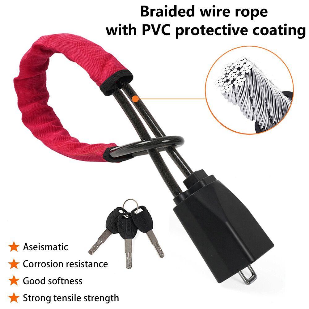 2PCS Universal Modern Car Steering Wheel Lock Anti-Theft Security Device + Keys