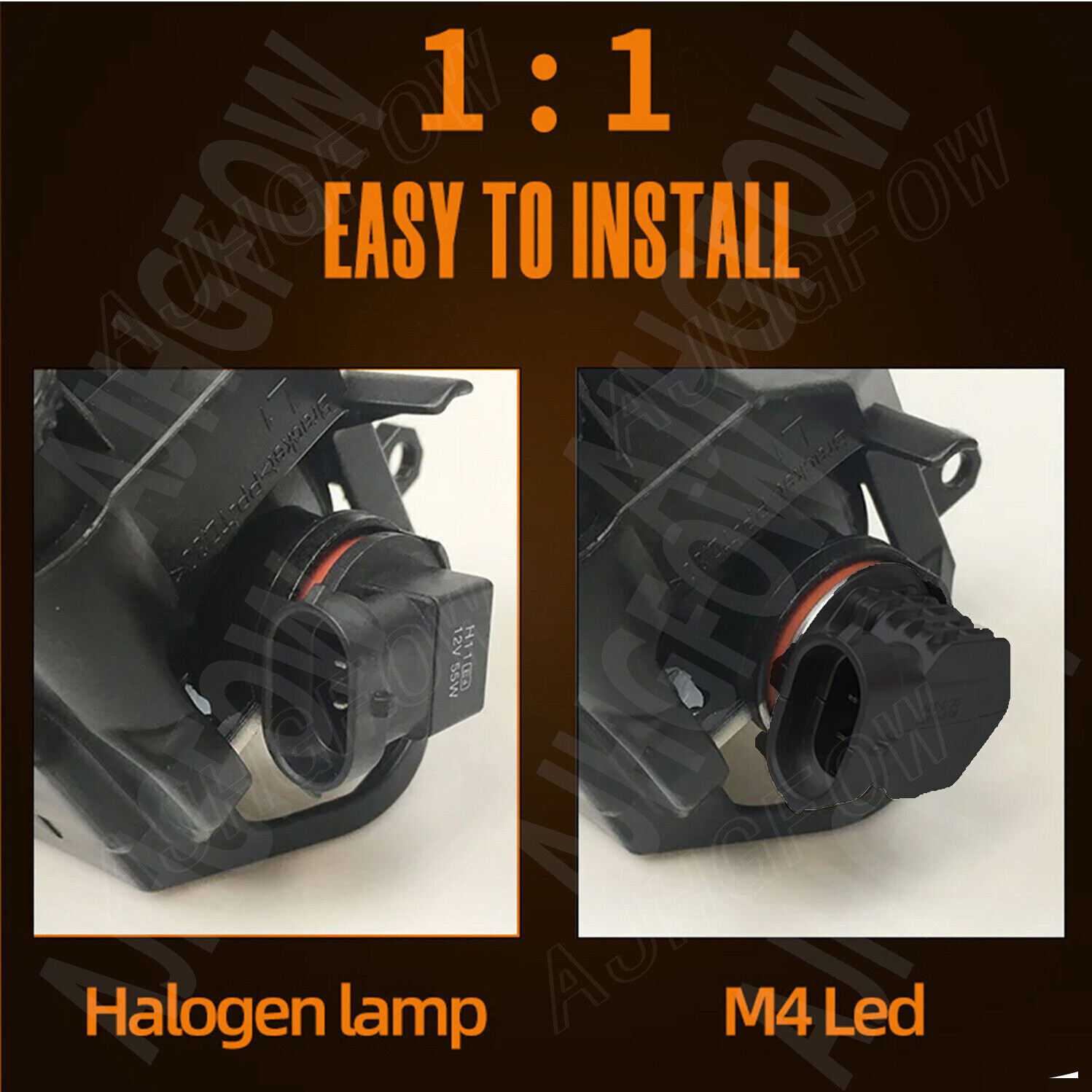 H11 H9 LED Headlight Super Bright Bulbs Kit 6500K White 60000LM High/Low Beam