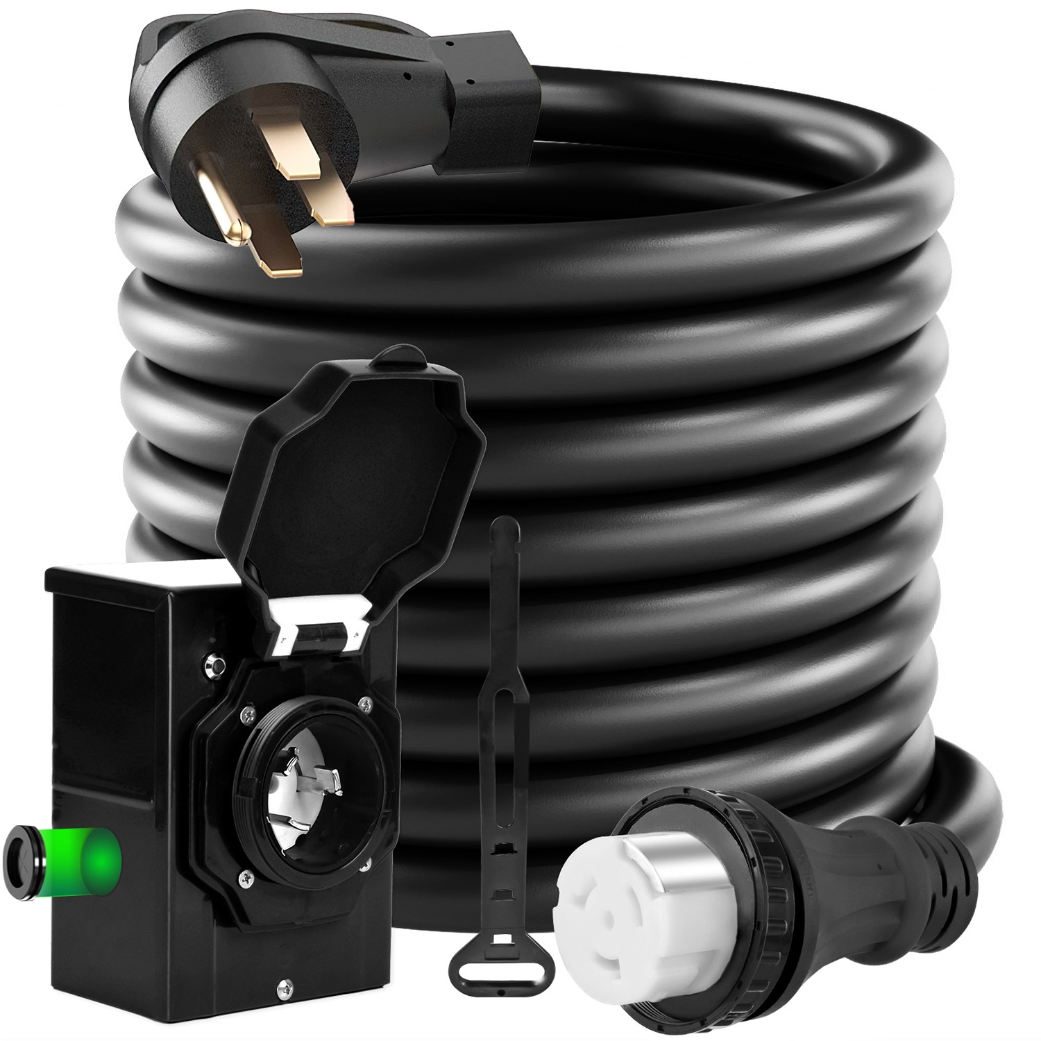 NEMA 15-25FT RV Power Generator Inlet Box L14-50P 125/250V 50Amp Stormproof US