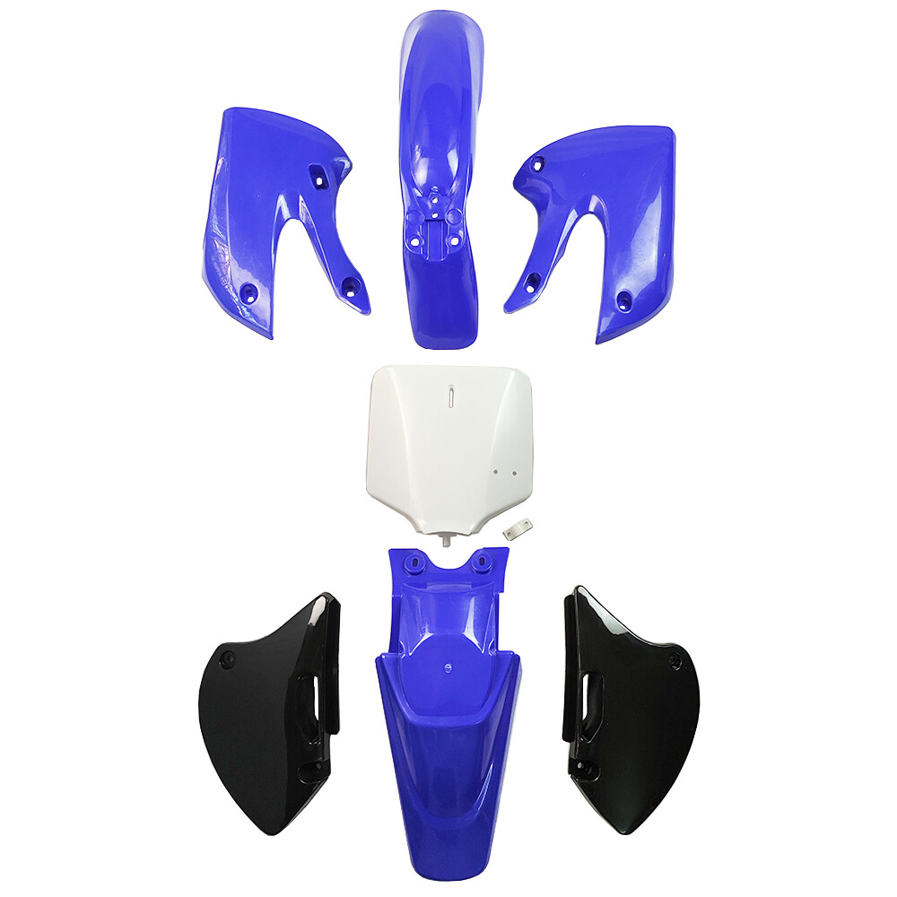 KLX110 KX65 BBR Full Fairing Kit 4 Blue+1 White+2 Black Plastic Body Fender Kits